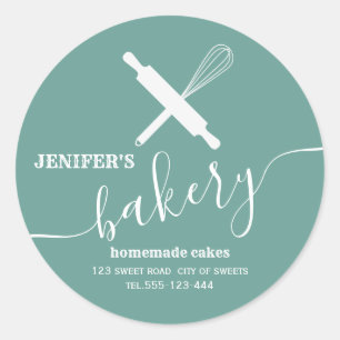 Modern simple Professional rolling pin whisk Clas Classic Round Sticker