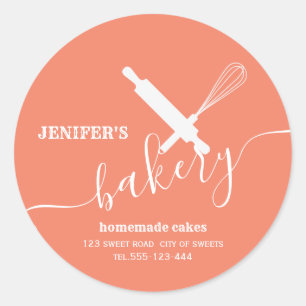 Modern simple Professional rolling pin whisk Classic Round Sticker