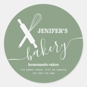 Modern simple Professional rolling pin whisk  Classic Round Sticker