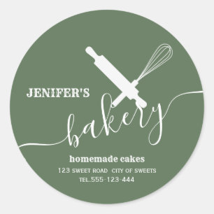 Modern simple Professional rolling pin whisk Classic Round Sticker