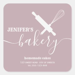 Modern simple Professional rolling pin whisk Square Sticker