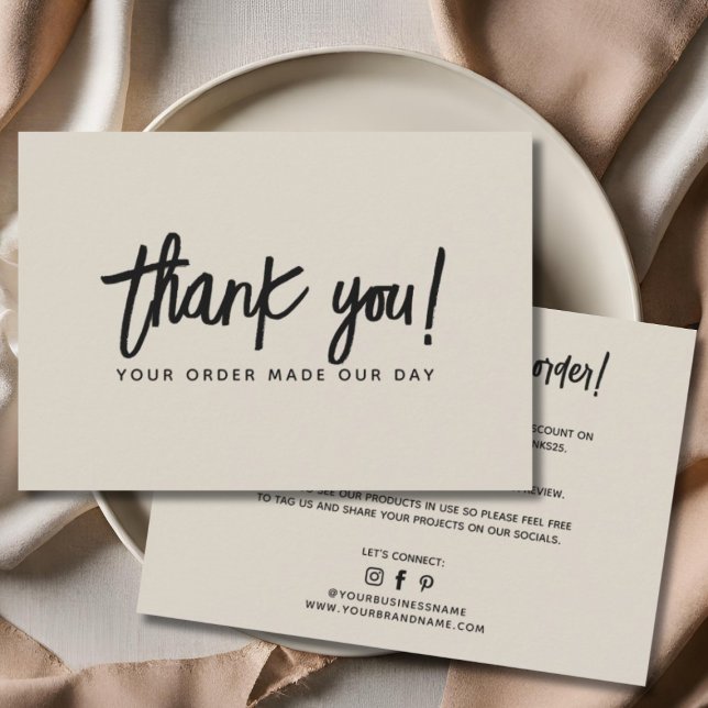 Modern simple professional thank you order card (Creator Uploaded)