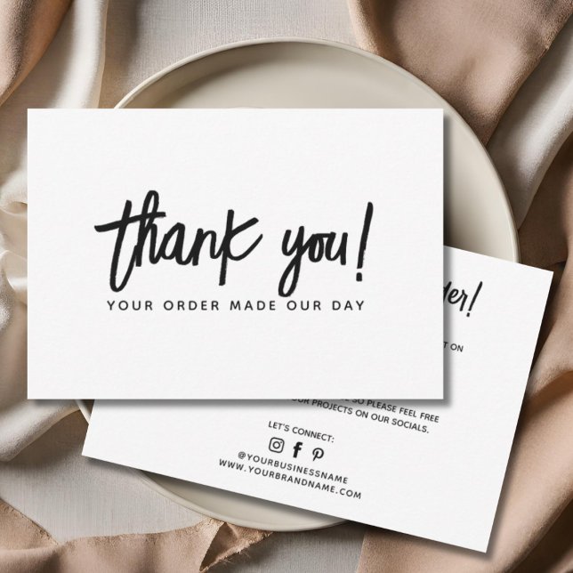 Modern simple professional thank you order card (Creator Uploaded)