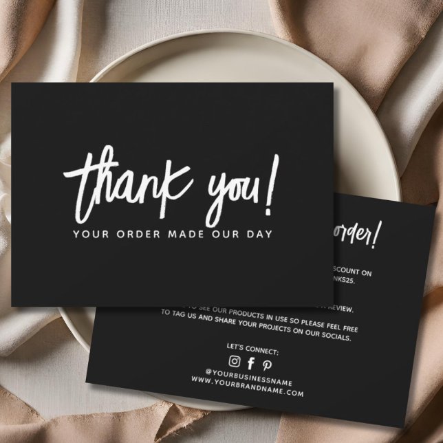Modern simple professional thank you order card (Creator Uploaded)
