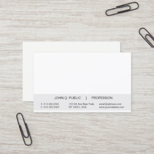 Modern Simple Professional White and Grey Glossy Business Card