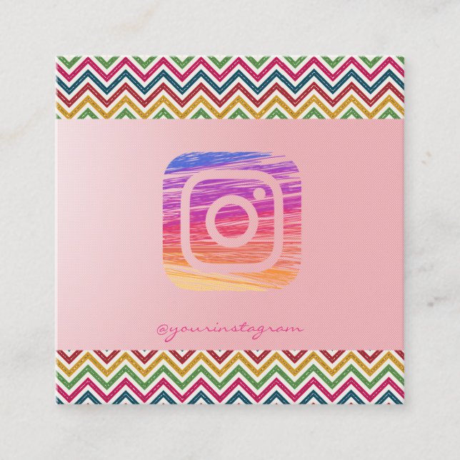 Modern Simple Professional, Zigzag, Instagram Square Business Card (Front)