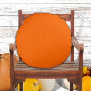 Modern Simple Pumpkin Orange  Round Cushion