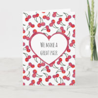 Modern & Simple Punny Cherry Pattern Anniversary