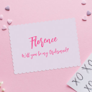 Modern Simple Purple Bridesmaid Proposal Card