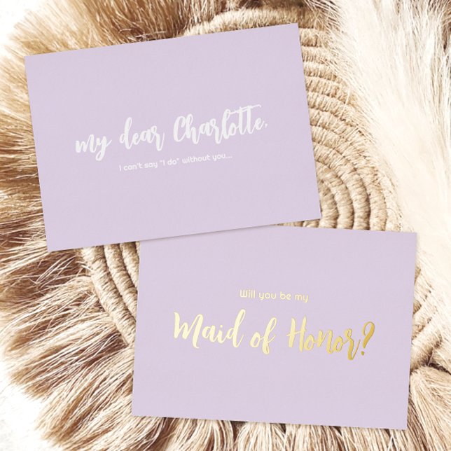 Modern Simple Purple Bridesmaid Proposal Card (Creator Uploaded)