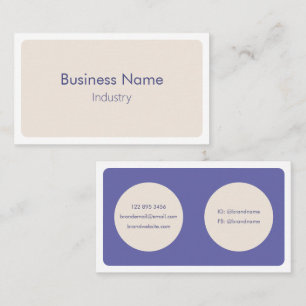 Modern Simple Purple Cream Minimalist Horizontal Business Card