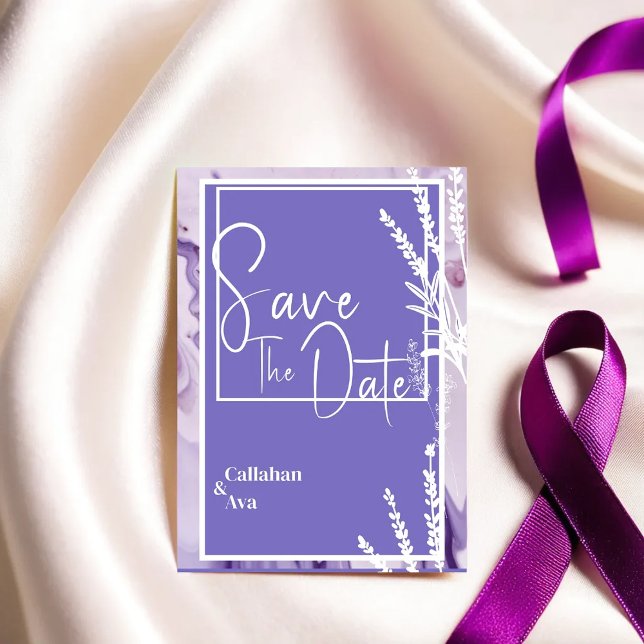 Modern simple Purple Lavender Save the Date Design (Creator Uploaded)