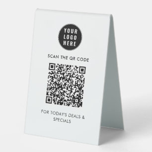 Modern Simple QR Code and Business Logo