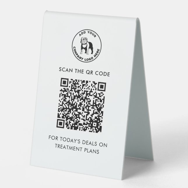 Modern Simple QR Code and Business Logo Vet Tech (Front)