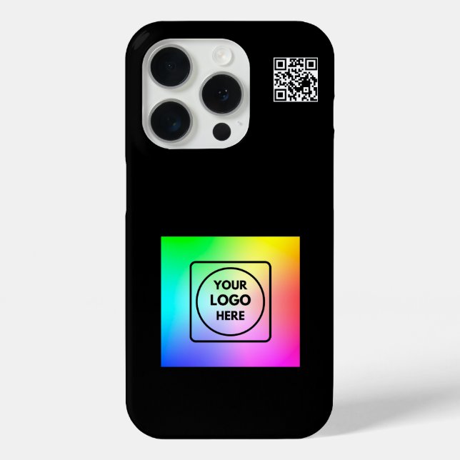 Modern Simple QR Code Logo Branding iphone case (Back)