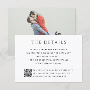 Modern Simple QR Code Photo Wedding Enclosure Card