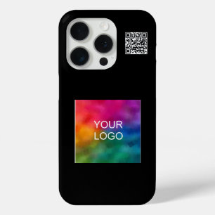 Modern Simple QR Code Upload Logo Promotional iPhone 15 Pro Case