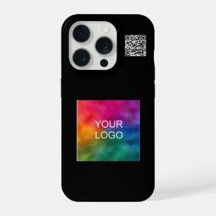 Modern Simple QR Code Upload Logo Promotional iPhone 15 Pro Case