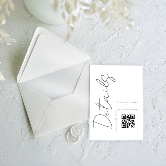 Modern Simple QR code Wedding Details  Enclosure Card (Creator Uploaded)