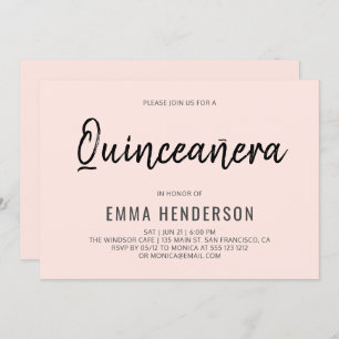 Modern Simple Quinceanera Birthday Invitation