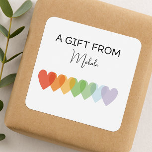 Modern Simple Rainbow A Gift For Square Sticker