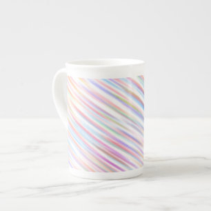 Modern Simple Rainbow line stripes Pattern  Bone China Mug