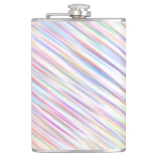 Modern Simple Rainbow line stripes Pattern  Hip Flask