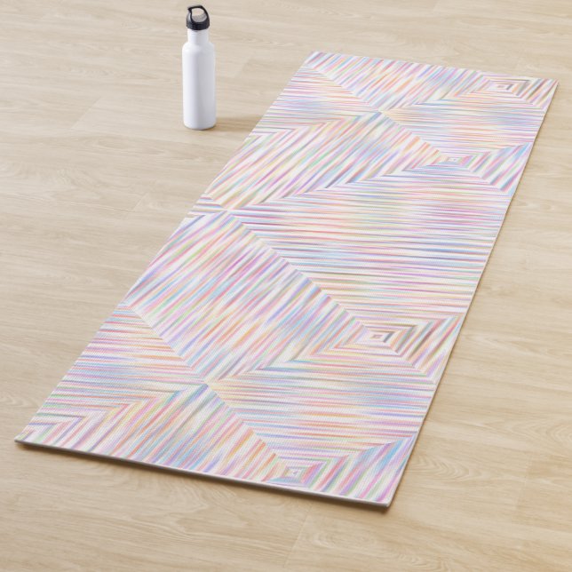 Modern Simple Rainbow line stripes Pattern  Yoga Mat (In Situ)