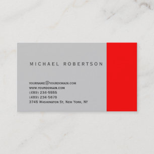 Modern Simple Red Grey Consultant Business Card