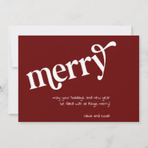 Modern Simple Red Merry Holiday