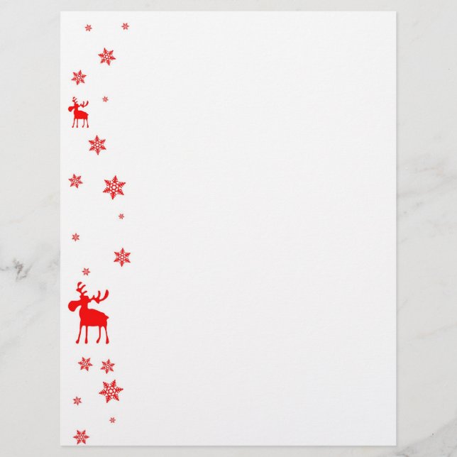 Modern Simple Red Moose Snowflakes (Front)