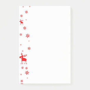 Modern Simple Red Moose Snowflakes Post-it Notes