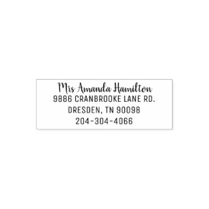Modern Simple Return Address Script Name Self-inking Stamp