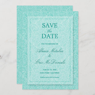 Modern Simple Rose Floral Wedding Save The Date