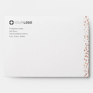 Modern simple rose gold glitter company logo envelope