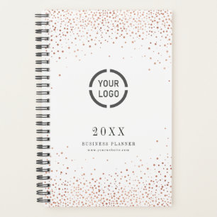 Modern simple rose gold glitter company logo planner