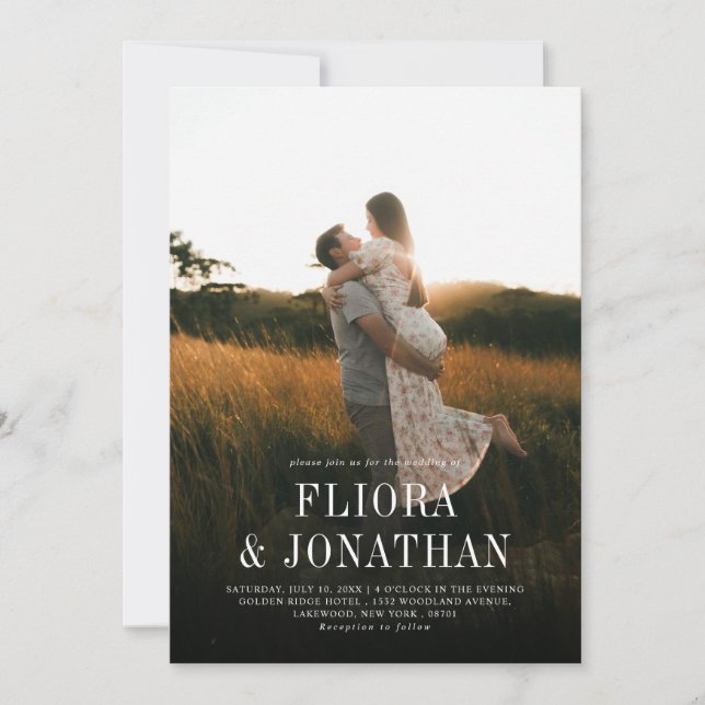 Modern Simple Rustic Country Chic Photo Wedding Invitation (Front)