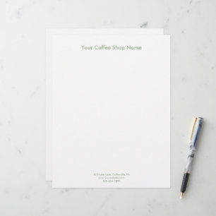 Modern Simple Sage Green Personalised Business Custom Letterhead