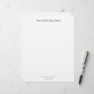 Modern Simple Sage Green Personalized Business Custom Letterhead
