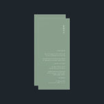 Modern Simple Sage Green Wedding Menu<br><div class="desc">This is Modern Sage Green colour Wedding menu,  that will add a touch of elegance to your Wedding party decor,  and rust and desert shades will be great for Fall Wedding. All text is editable,  just click on 'Personalise this template'. Matching items including Wedding Invitation suite also available.</div>