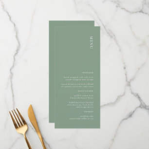 Modern Simple Sage Green Wedding Menu