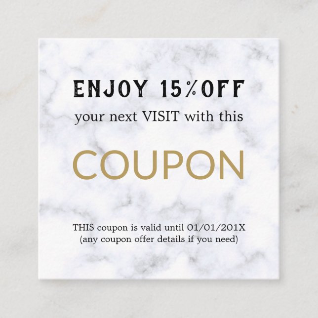 Modern Simple Salon Discount Coupon (Front)