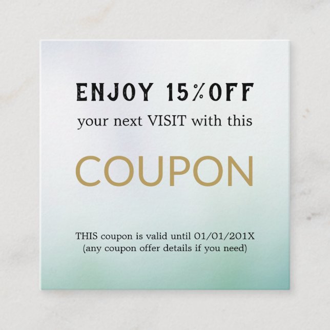 Modern Simple Salon Discount Coupon (Front)