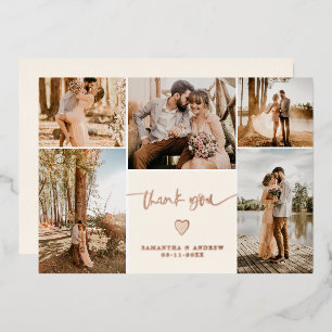 Modern simple script 5 photos thank you wedding