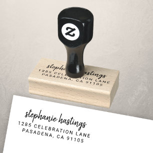 Modern Simple Script 60th Birthday Return Address Rubber Stamp