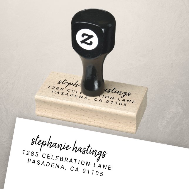 Modern Simple Script 60th Birthday Return Address Rubber Stamp (Creator Uploaded)