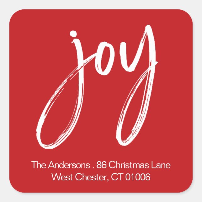 Modern Simple Script Christmas Return Address  Square Sticker (Front)