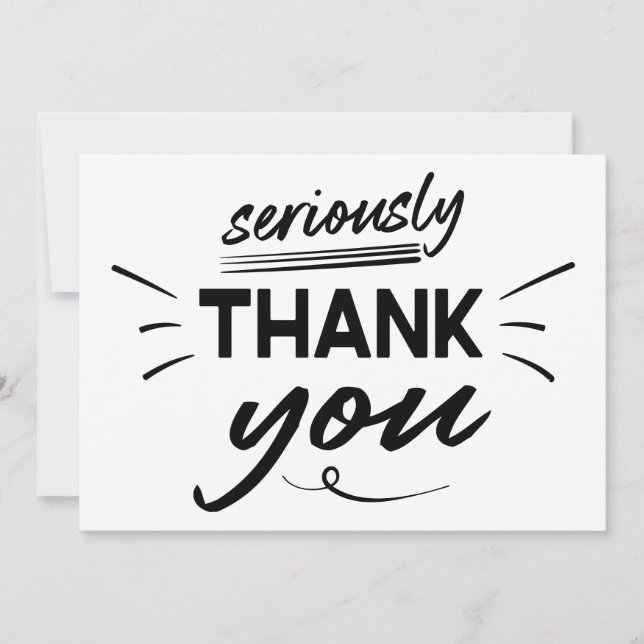 Modern Simple Script Graduation Thank You Card (Front)