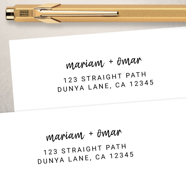 Modern Simple Script Name Wedding Return Address (Creator Uploaded)