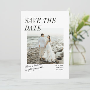 Modern Simple Script Photo Double Sided Save The Date